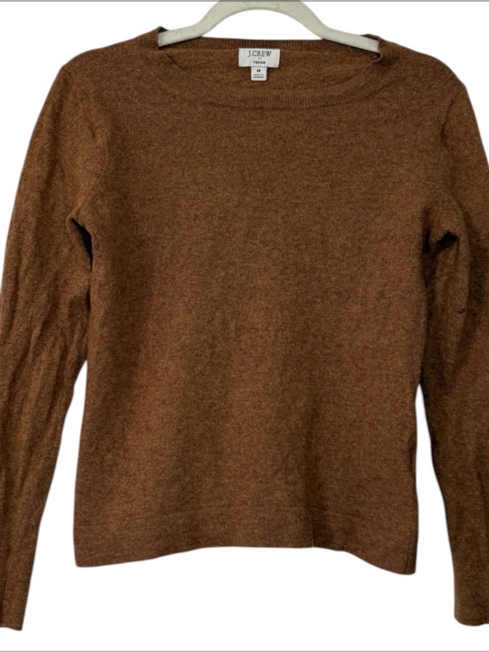 J. Crew Wool Blend Brown Teddie Crewneck Sweater